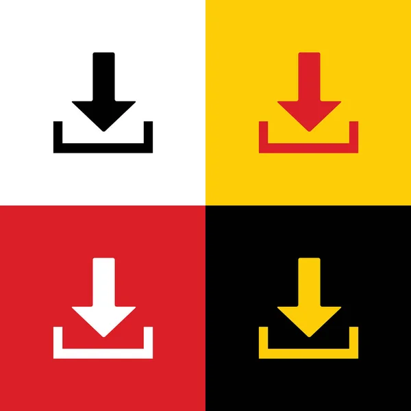 Download Ilustração Sinal Vector Ícones Bandeira Alemã Nas Cores Correspondentes —  Vetores de Stock