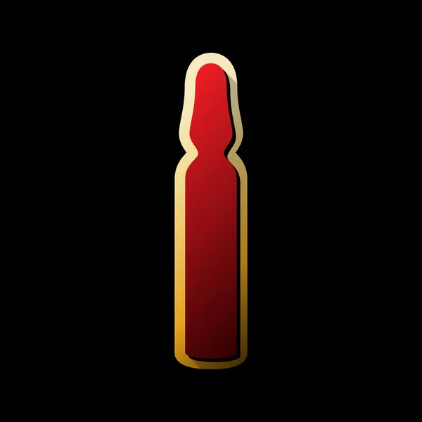 Ampoule Médicale Vecteur Icône Rouge Avec Petites Ombres Noires Illimitées — Image vectorielle