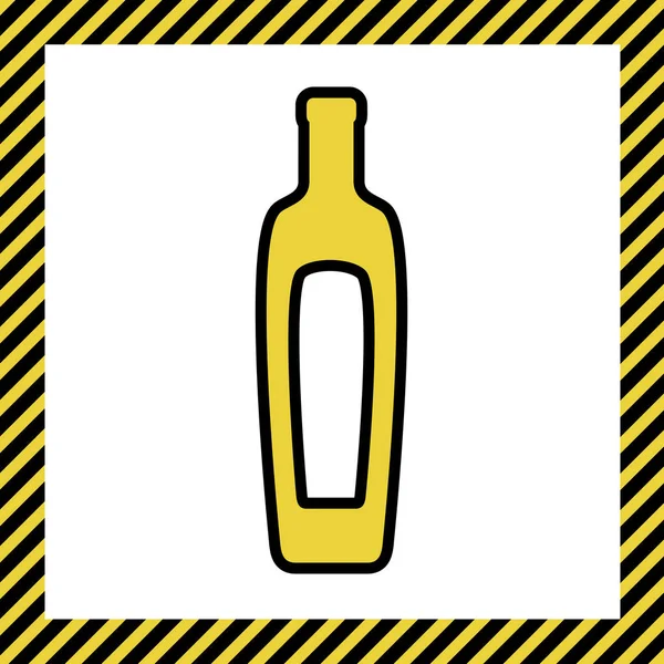 Signo Botella Aceite Vector Icono Amarillo Cálido Con Contorno Negro — Archivo Imágenes Vectoriales