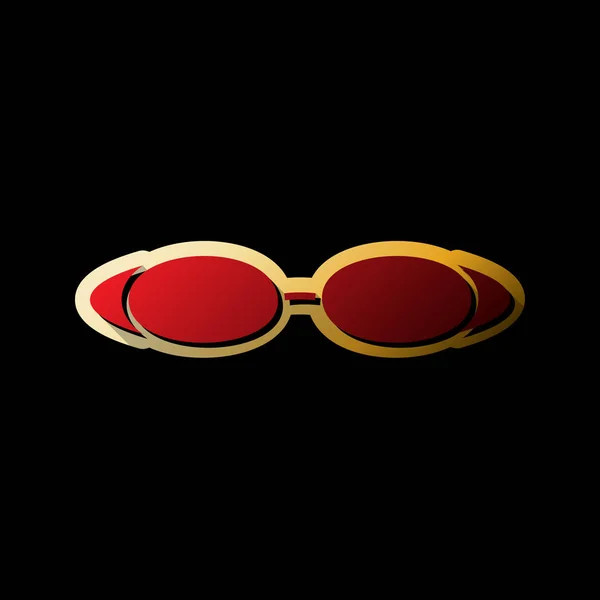 Taucherbrille Zur Abbildung Vektor Rotes Symbol Mit Kleinen Schwarzen Und — Stockvektor