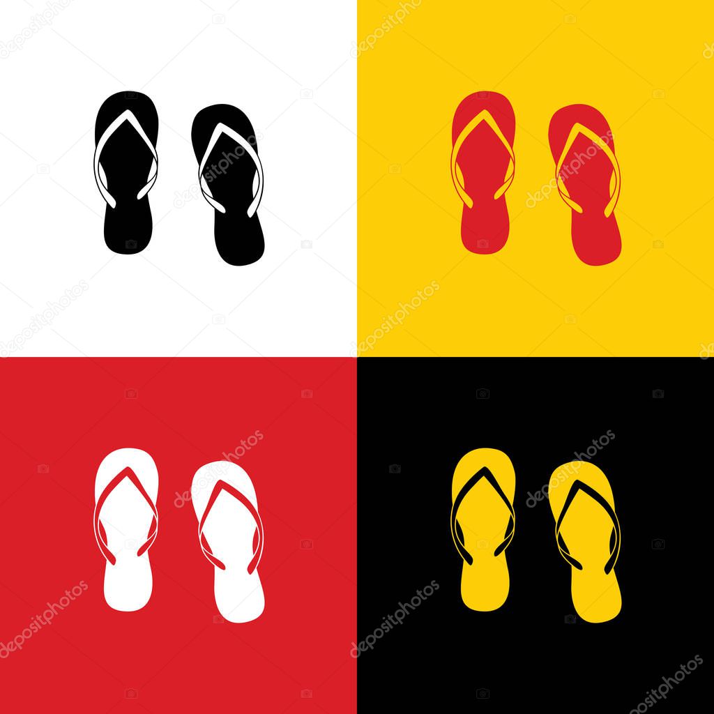 Flip flop sign. Vector. Icons of german flag on corresponding colors as background.