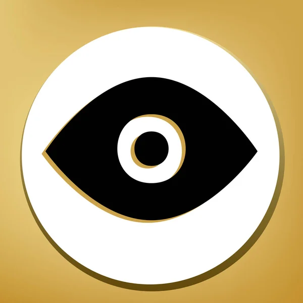 Иллюстрация Знаком Глаза Вектор Черная Икона Светло Коричневой Тенью Белом — стоковый вектор