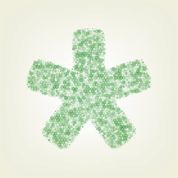 Hvězdička Hvězdné Znamení Vektor Zelená Šestiúhelník Rastered Ikonu Zašuměný Krytí — Stockový vektor
