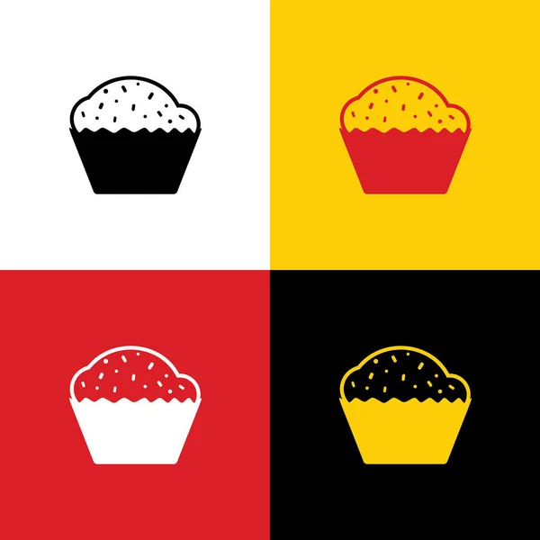 Cupcake Zeichen Vektor Symbole Der Deutschen Flagge Auf Entsprechenden Farben — Stockvektor