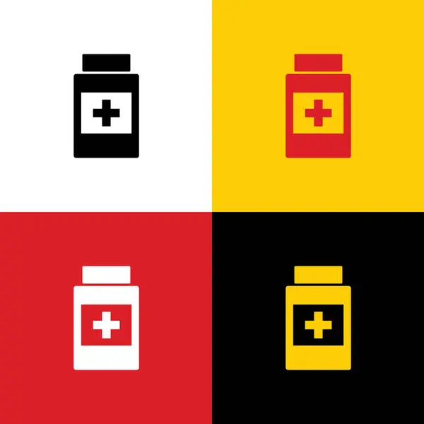 Signo Contenedor Médico Vector Iconos Bandera Alemana Los Colores Correspondientes — Vector de stock