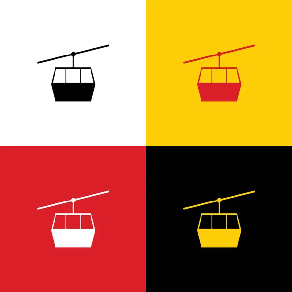 Standseilbahn Seilbahnschild Vektor Symbole Der Deutschen Flagge Auf Entsprechenden Farben — Stockvektor