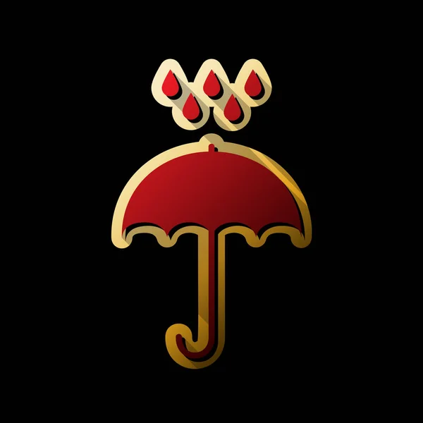 Umbrela Picături Apă Simbolul Protecţiei Ploii Stilul Design Plat Vector — Vector de stoc