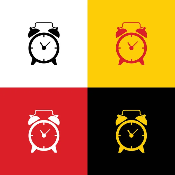 目覚まし時計の標識です ベクトル 背景として 対応する色のドイツの旗のアイコン — ストックベクタ