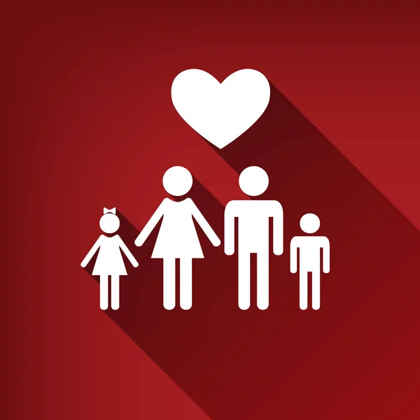 Rodzina Symbol Serca Mąż Żona Przechowywane Dla Dzieci Ręce Miłość — Wektor stockowy