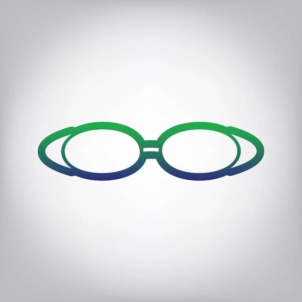 Taucherbrille Zur Abbildung Vektor Grüne Bis Blaue Gradienten Kontursymbole Auf — Stockvektor