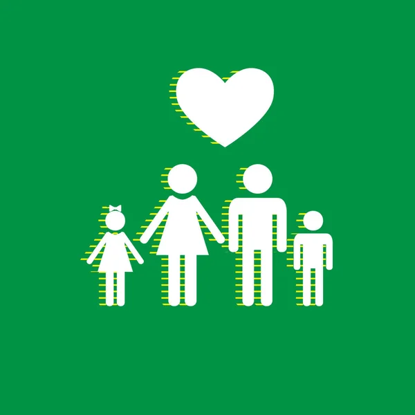 Aile Simgesi Kalp Ile Karı Koca Çocuk Eller Tutulur Seviyorum — Stok Vektör
