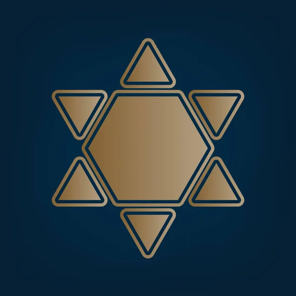 Scudo Magen David Star Inverso Simbolo Israele Invertito Vettore Icona — Vettoriale Stock