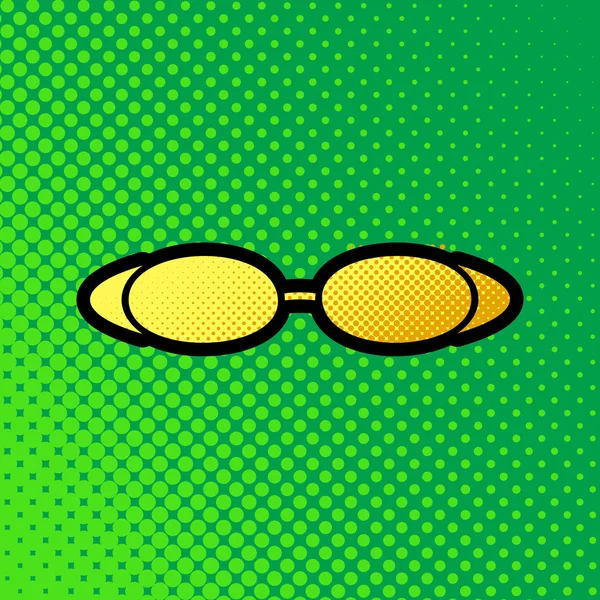 Taucherbrille Zur Abbildung Vektor Pop Art Orange Bis Gelbe Punkte — Stockvektor