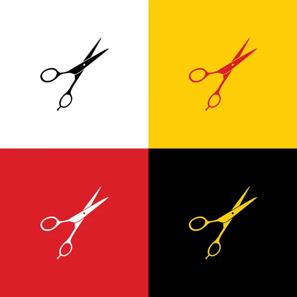 Hair Cutting Scissors Sign Vector Icons German Flag Corresponding Colors — Stock Vector