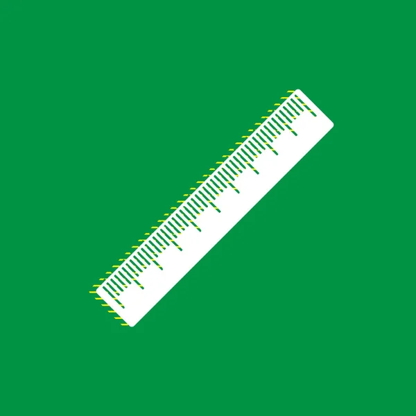 Santimetre Cetvel Işareti Vektör Yeşil Arka Plan Sarı Çizgili Gölge — Stok Vektör