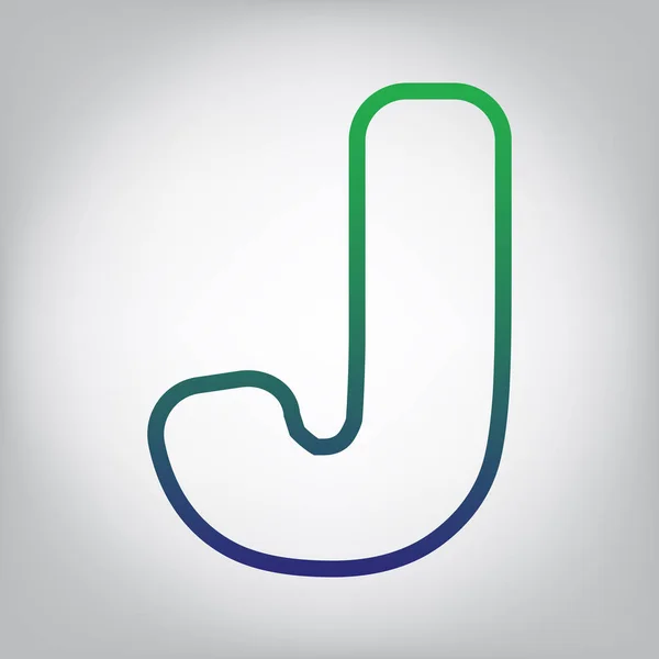 Σύμβολο Γράμμα Πρότυπο Στοιχείο Σχεδίου Διάνυσμα Πράσινο Μπλε Κλίση Περίγραμμα — Διανυσματικό Αρχείο