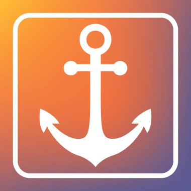 Tutturucu simgesini. Vektör. Beyaz simgesi turuncu-mor gradyan arka planı Saydam düğmesini.