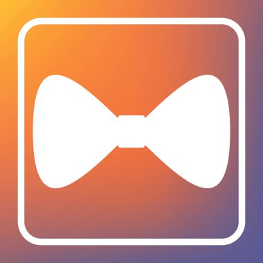 Papyon simgesi. Vektör. Beyaz simgesi turuncu-mor gradyan arka planı Saydam düğmesini.