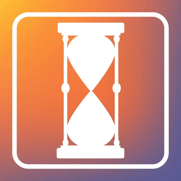 Zandloper Teken Afbeelding Vector Wit Pictogram Knop Transparant Oranje Violet — Stockvector