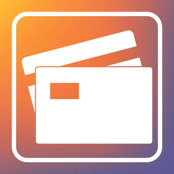 Credit Card Teken Vector Wit Pictogram Knop Transparant Oranje Violet — Stockvector