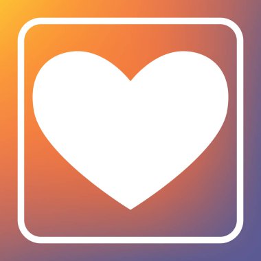 İşareti bağla. Vektör. Beyaz simgesi turuncu-mor gradyan arka planı Saydam düğmesini.