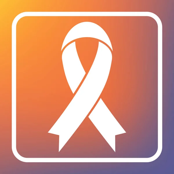 Black Awareness Ribbon Sign Vector White Icon Transparent Button Orange — Stock Vector