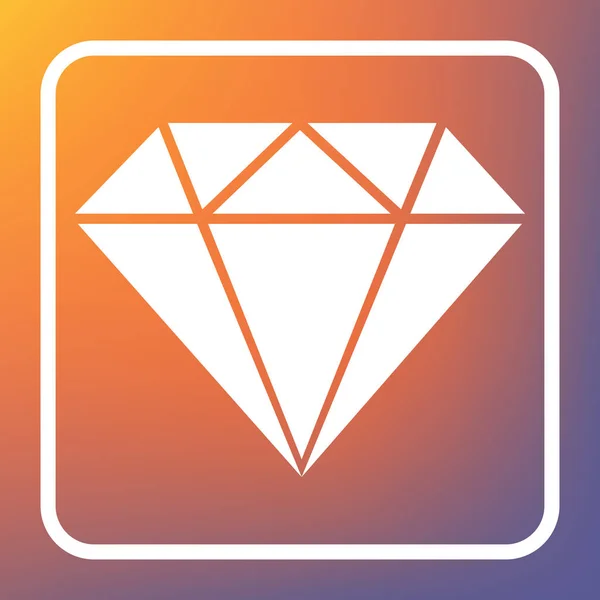Diamond Znamení Ilustrace Vektor Bílá Ikona Tlačítko Průhledná Pozadí Přechodem — Stockový vektor