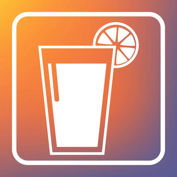 Glas Juice Ikoner Vektor Vit Ikon Transparent Orange Violett Tonad — Stock vektor