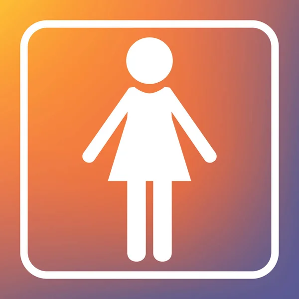 Woman Sign Illustration Vector White Icon Transparent Button Orange Violet — Stock Vector