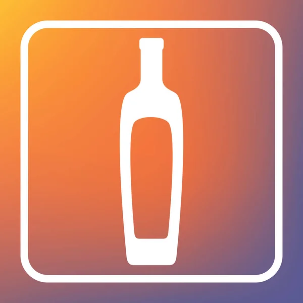 Olivenölflaschenschild Vektor Weißes Symbol Auf Transparentem Knopf Auf Orange Violettem — Stockvektor