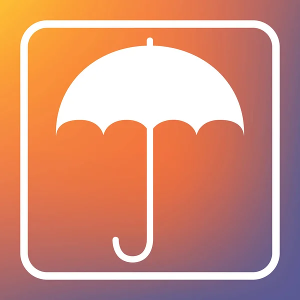 Deštník Ikona Podepsat Déšť Symbol Ochrany Plochý Design Styl Vektor — Stockový vektor