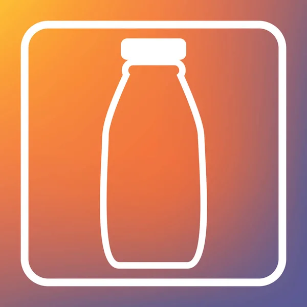 Melk Fles Teken Vector Wit Pictogram Knop Transparant Oranje Violet — Stockvector