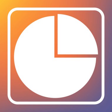 İş grafik işareti. Vektör. Beyaz simgesi turuncu-mor gradyan arka planı Saydam düğmesini.