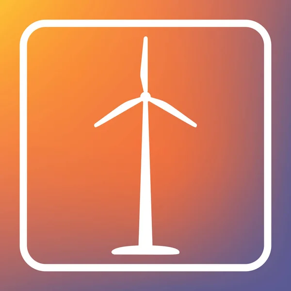Логотип Або Знак Вітрової Турбіни Вектор Біла Піктограма Прозорій Кнопці — стоковий вектор