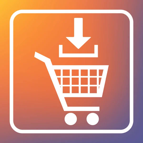 Lägga Till Shopping Cart Logga Vektor Vit Ikon Transparent Orange — Stock vektor
