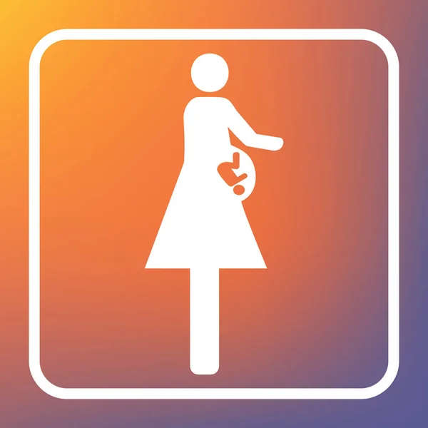 Vrouwen Baby Ondertekenen Vector Wit Pictogram Knop Transparant Oranje Violet — Stockvector