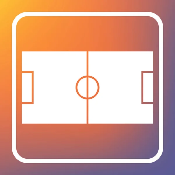 Campo Futebol Vector Ícone Branco Botão Transparente Fundo Gradiente Laranja — Vetor de Stock