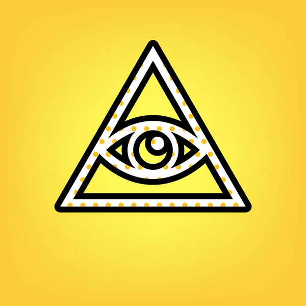 All Seeing Eye Pyramid Symbol. Masón y Espiritual. Vector. — Archivo Imágenes Vectoriales