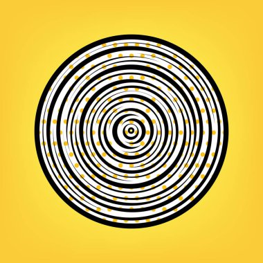 Ahşap kesit. Vektör. Bla ile sarı puantiyeli beyaz simgesi