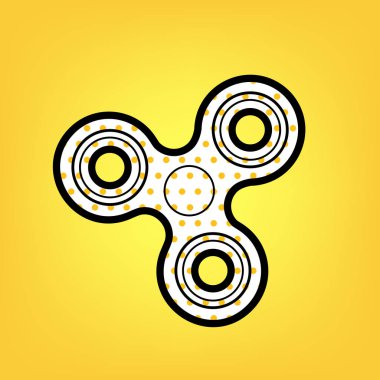 Değer değiştirici işaret kıpır. Vektör. Bl ile sarı puantiyeli beyaz simgesi