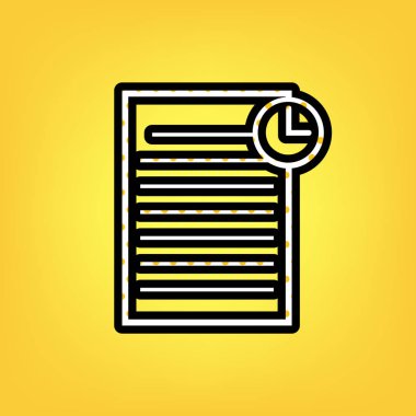 Onay işareti işareti illüstrasyon. Vektör. Sarı puantiyeli beyaz ICO