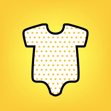 Bebek bezi illüstrasyon. Vektör. Sarı puantiyeli beyaz simgesi zekâ