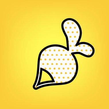 Turp basit kayıt. Vektör. Bla ile sarı puantiyeli beyaz simgesi