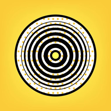 Meridyenler üst görünümden. Vektör. Sarı puantiyeli beyaz simgesi zekâ