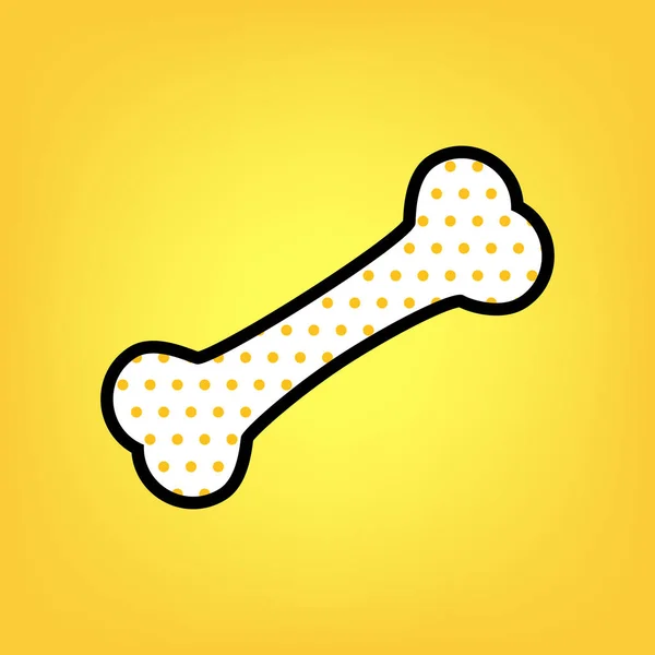 Ben tecken illustration. Vektor. Yellow polka dot vit ikon med — Stock vektor