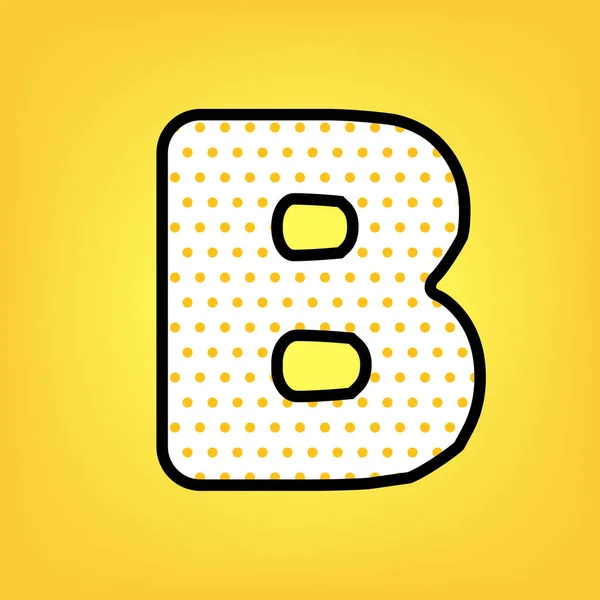 Bokstaven B tecken design template-elementet. Vektor. Yellow polka dot — Stock vektor