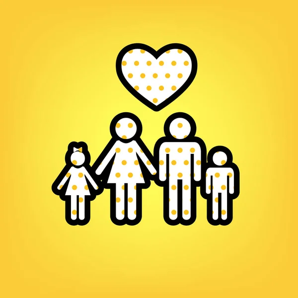 Family symbol with heart. Husband and wife are kept children's h — Stock Vector