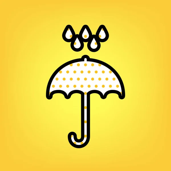 Vízcseppek esernyő. Eső védelmi jel. Lapos kivitel s — Stock Vector