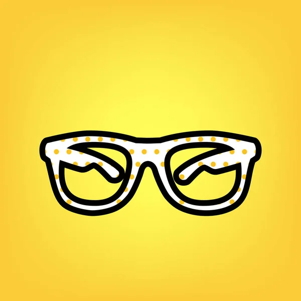 Gafas de sol signo ilustración. Vector. Lunar amarillo blanco ico — Archivo Imágenes Vectoriales