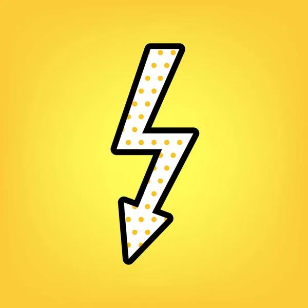 High voltage danger sign. Vector. Yellow polka dot white icon wi — Stock Vector